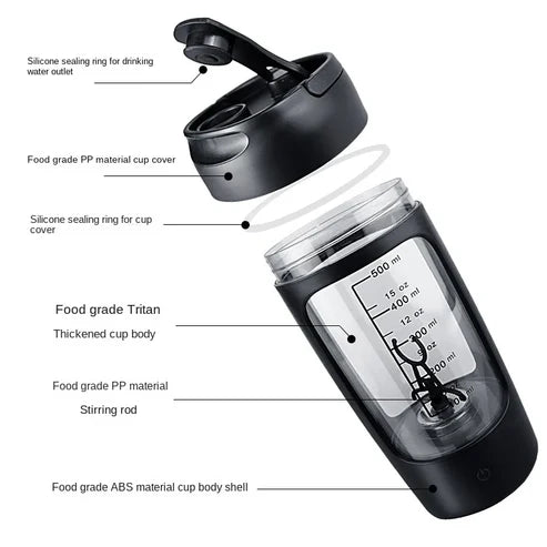 Electric Protein Shaker Bottle – Smooth Shakes in Seconds