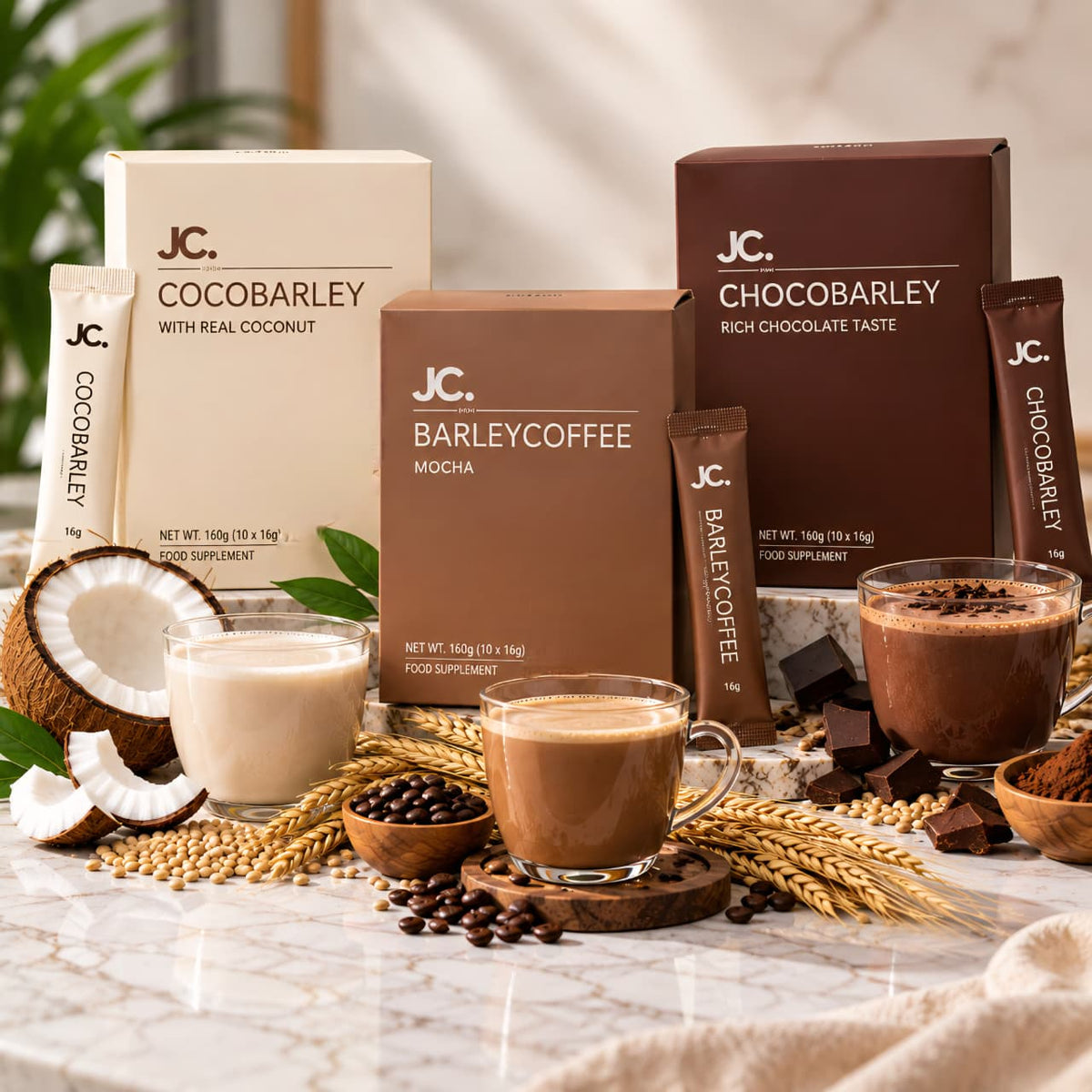 TeemGlow Barley Indulgence Collection — Coco, Choco & Mocha | 30 Sticks