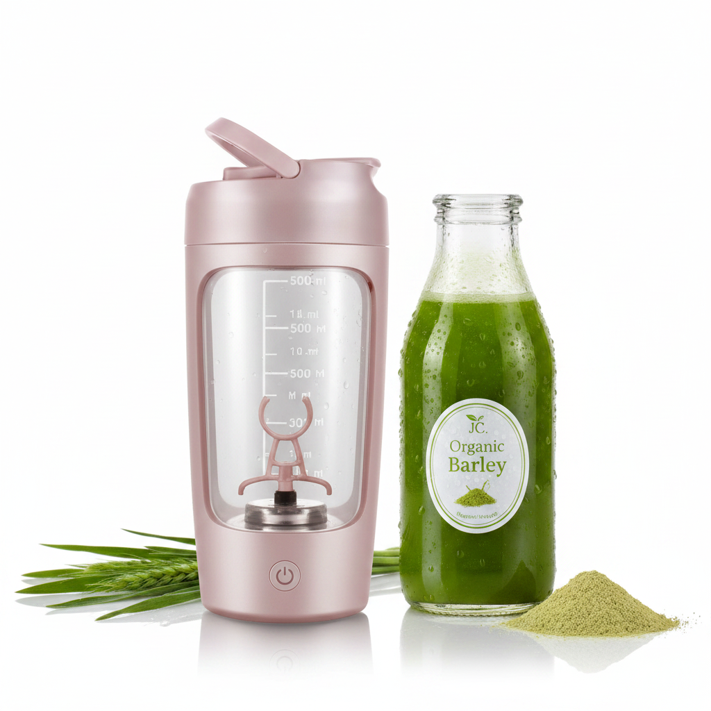 Pink Shaker with Organic Barley Drink