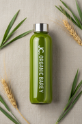 JC. Organic Barley Bottle - Flat Lay Green