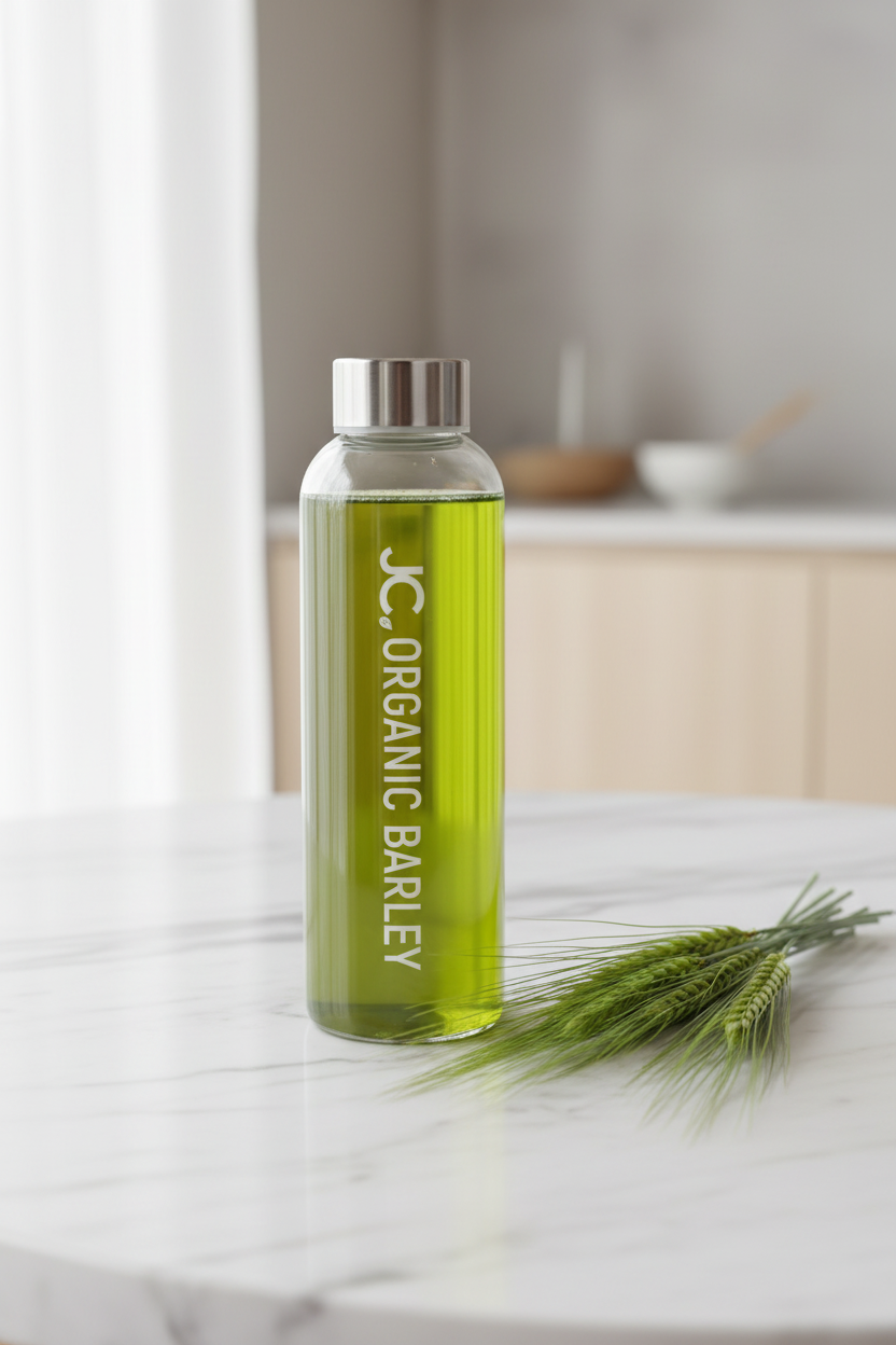 JC. Organic Barley Bottle - Lifestyle